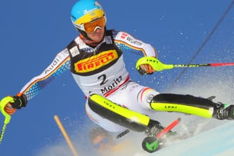 Felix Neureuther bei seinem Slalom-Lauf in St. Moritz.