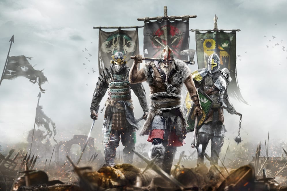 In "For Honor" treten Ritter, Samurai und Wikinger in brachialen Mittelalterschlachten gegeneinander an.