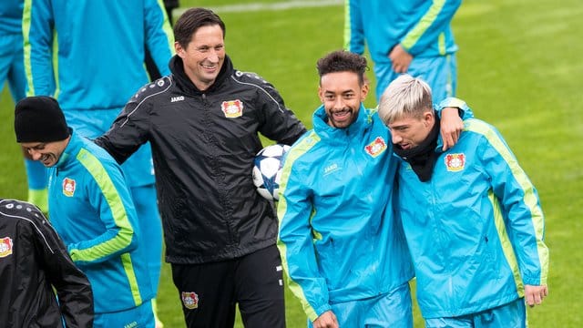 Strahlende Gesichter beim Abschlusstraining von Bayer.