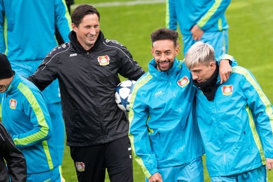 Strahlende Gesichter beim Abschlusstraining von Bayer.