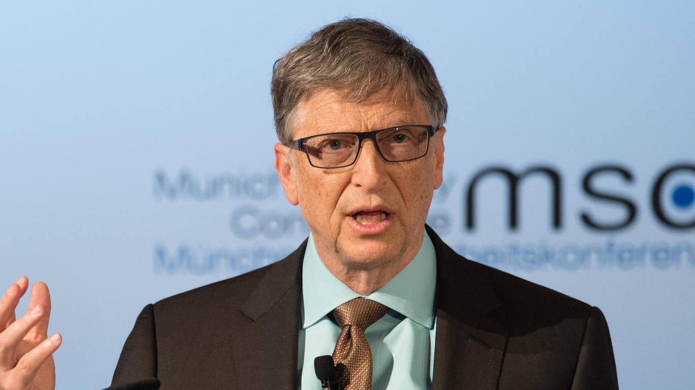 Microsoft-Gründer Bill Gates spricht am 18. Februar während der Münchner Sicherheitskonferenz im Bayerischen Hof in München.