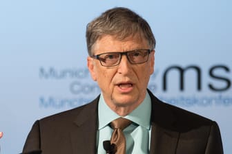Microsoft-Gründer Bill Gates spricht am 18. Februar während der Münchner Sicherheitskonferenz im Bayerischen Hof in München.
