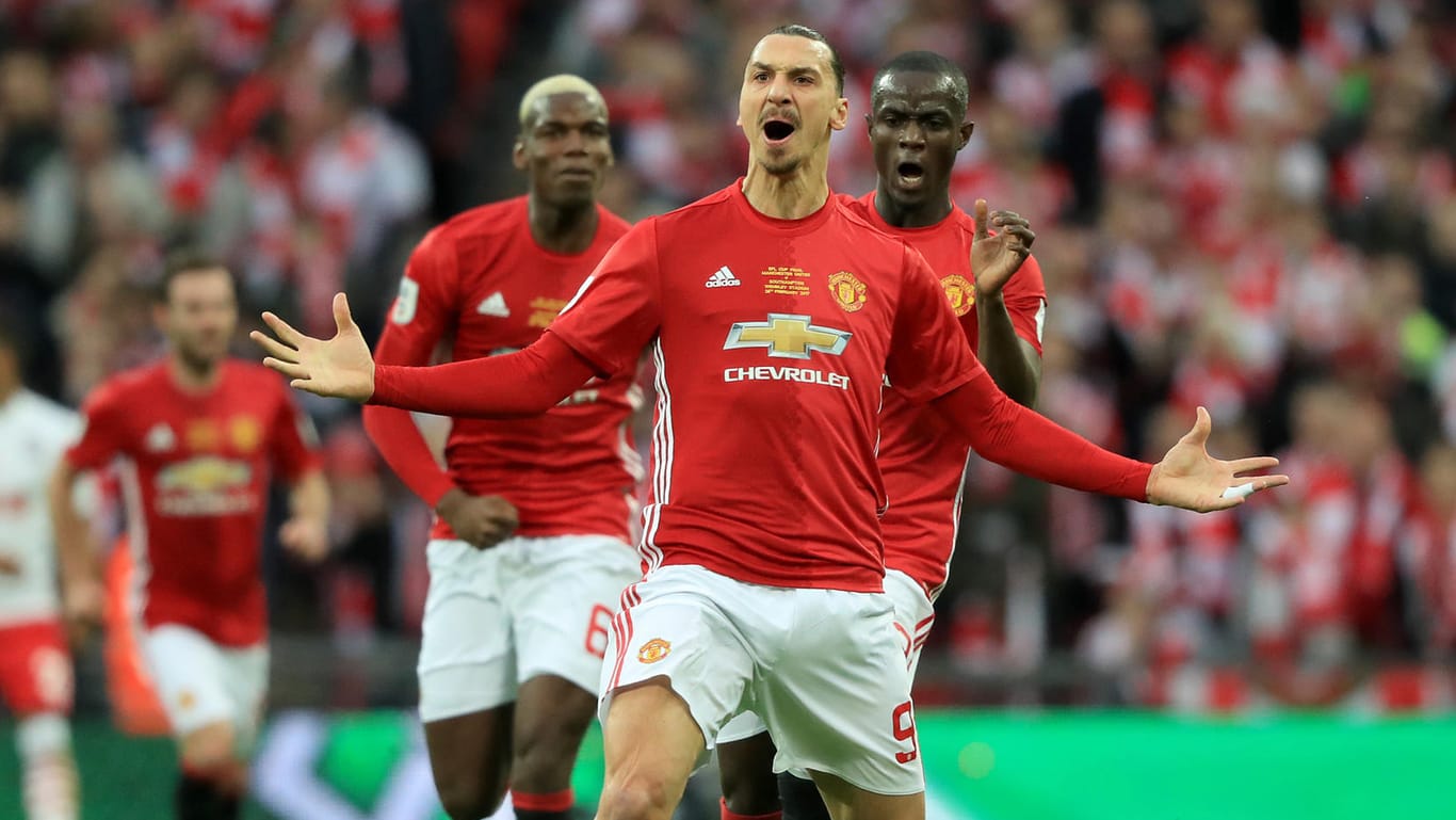 Matchwinner: Zlatan Ibrahimovic (vorne) erzielte zwei Treffer beim Sieg von Manchester United im Ligapokal.