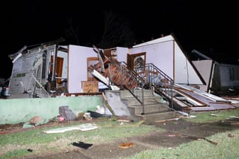 Tornado-Schäden: Ein zerstörtes Haus in Naplate (Illinois).