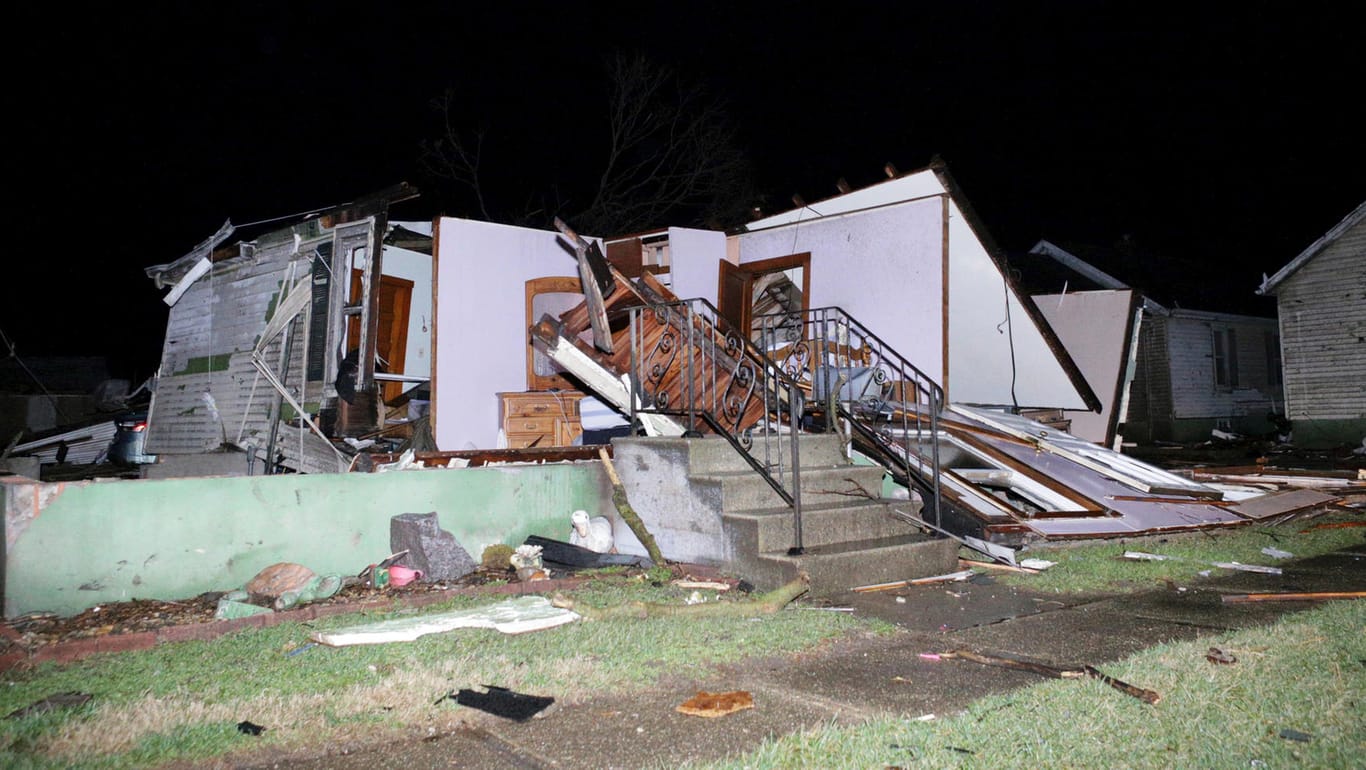 Tornado-Schäden: Ein zerstörtes Haus in Naplate (Illinois).