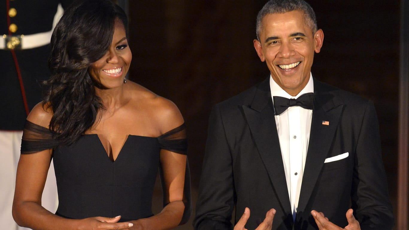 Michelle und Barrack Obama bei einem Emfpang im Weißen Haus.
