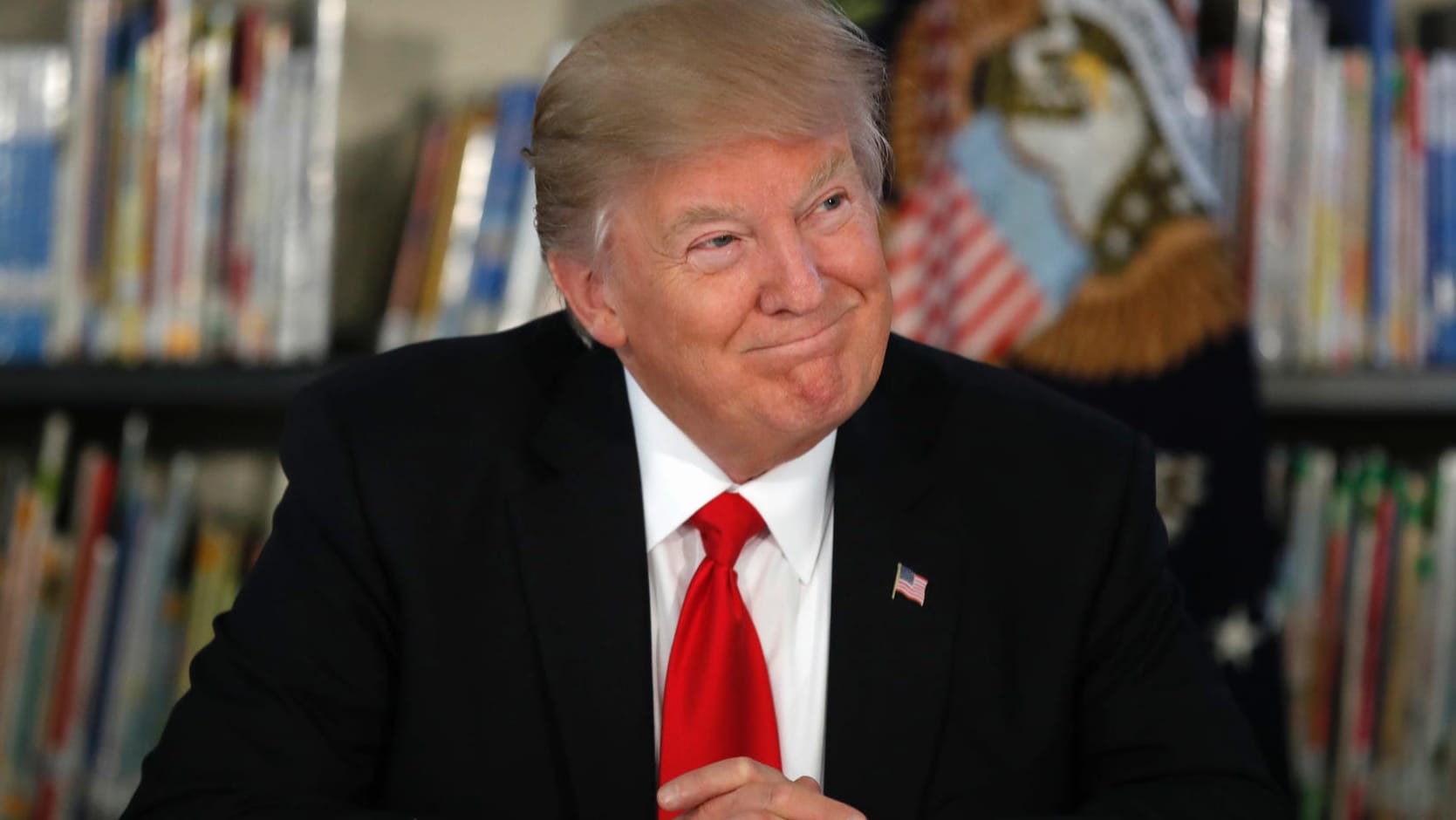 US-Präsident Donald Trump bei einem Termin in einer Schule.