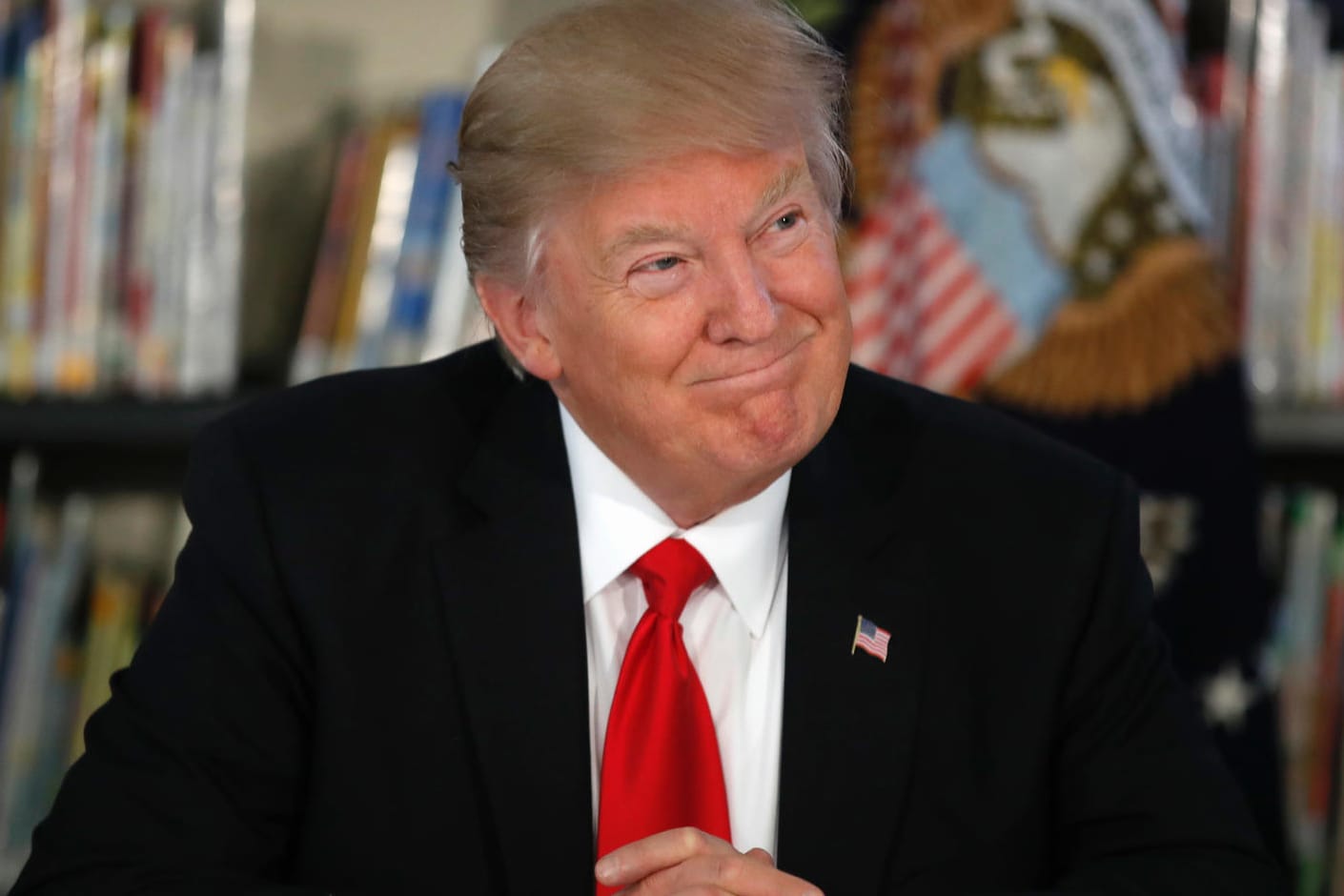 US-Präsident Donald Trump bei einem Termin in einer Schule.