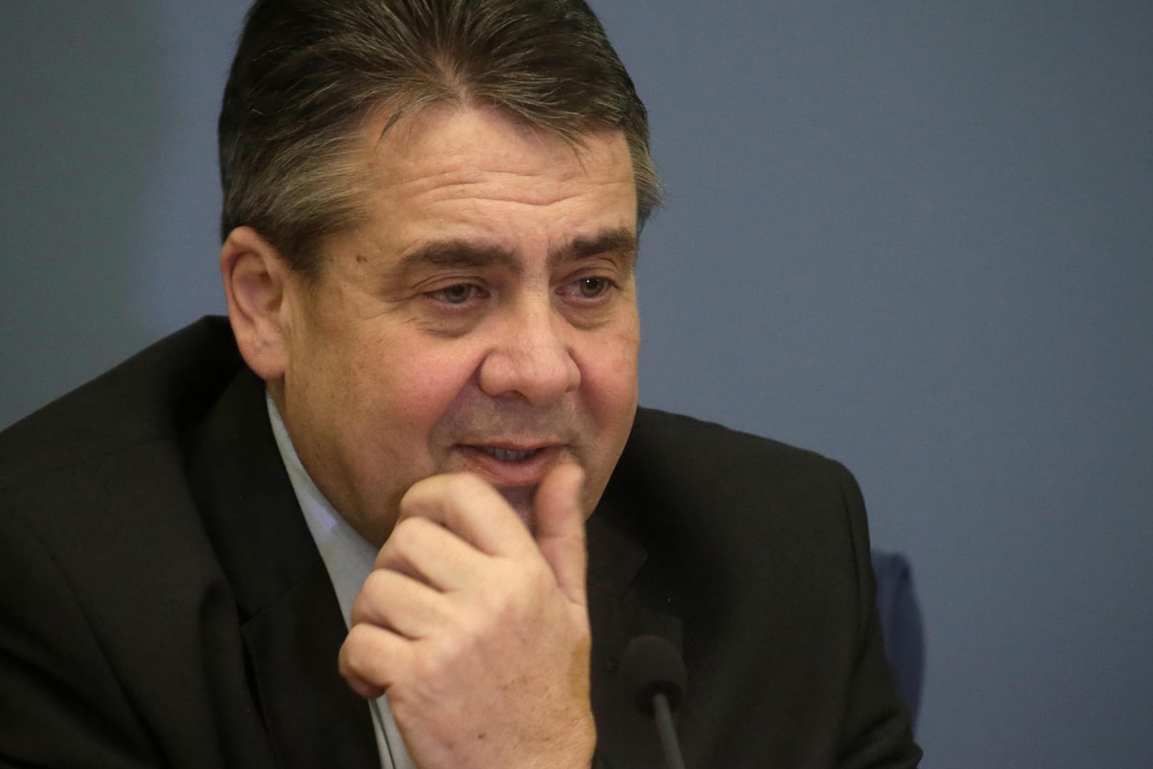 Sigmar Gabriel bei einem Termin vergangene Woche in Riga.