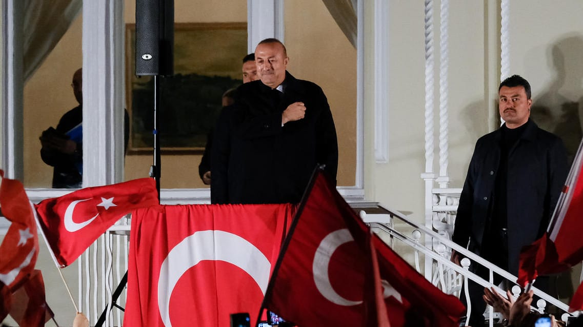 Besuch des türkischen Außenministers in Hamburg.