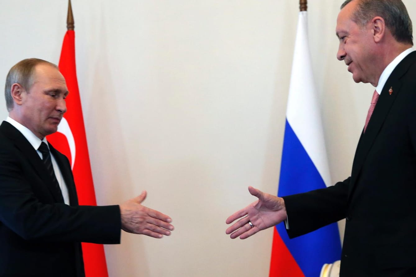 Russlands Staatspräsident Wladimir Putin und sein türkischer Amtskollegen Recep Tayyip Erdogan im August vergangenen Jahres in St. Petersburg.