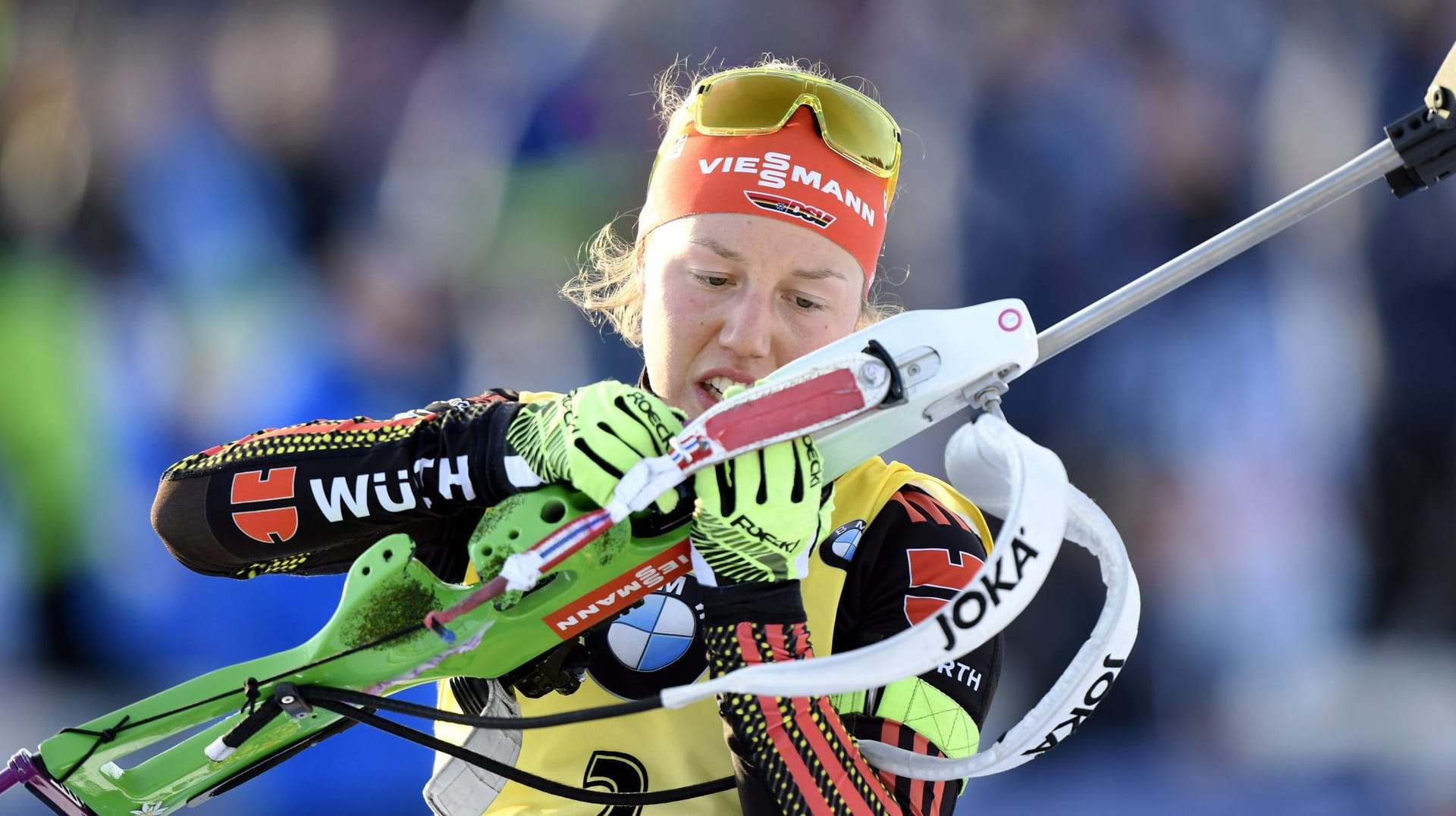 Laura Dahlmeier beim Weltcup im finnischen Kontiolahti.