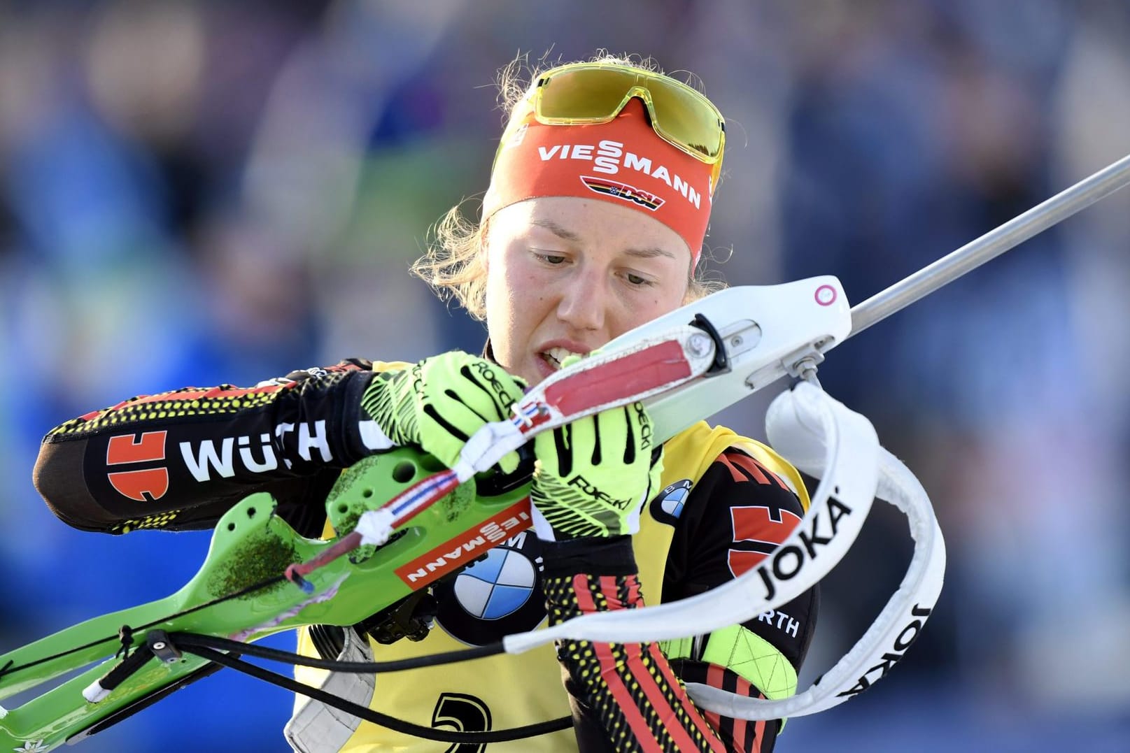 Laura Dahlmeier beim Weltcup im finnischen Kontiolahti.