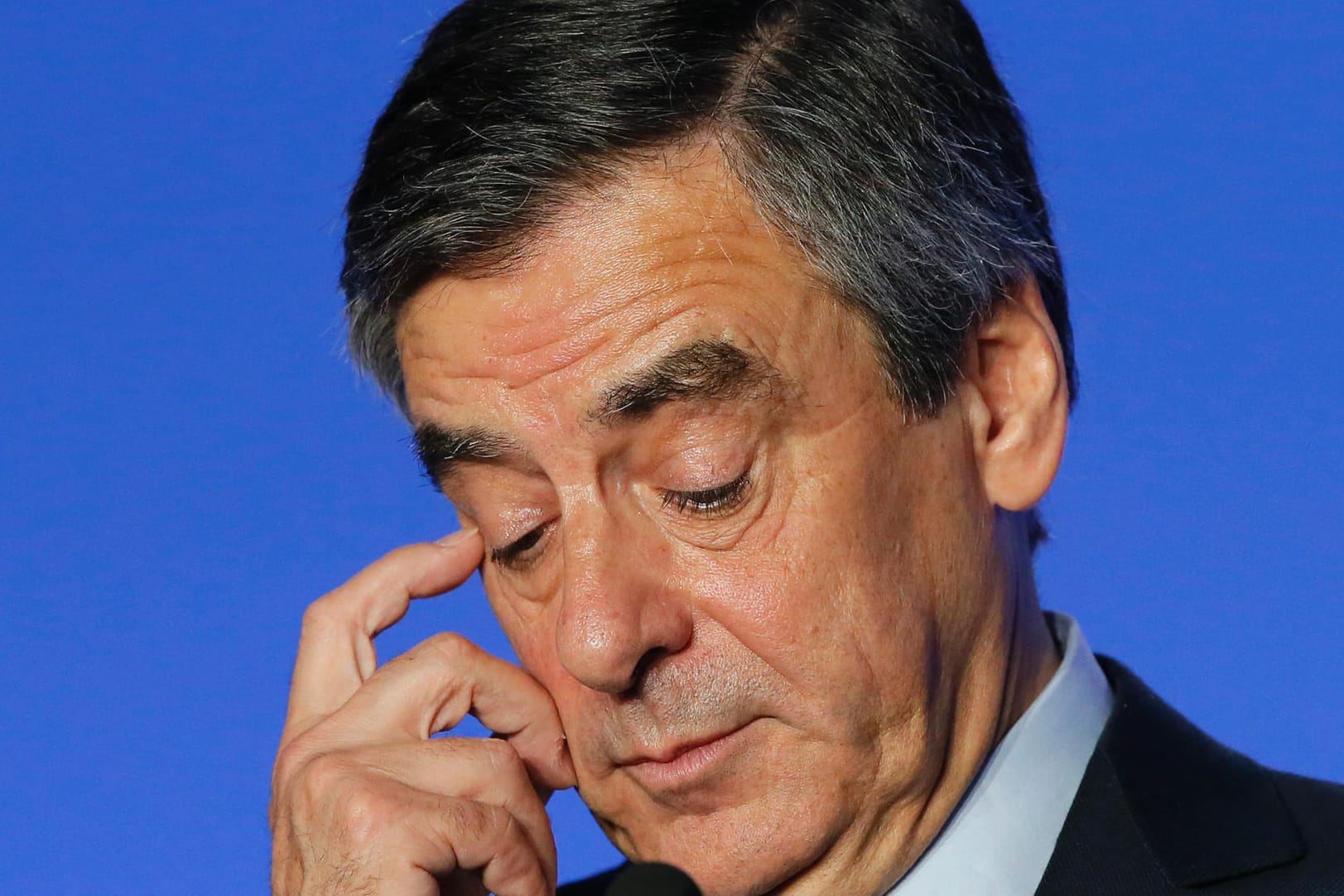 Frankreichs Konservativer Präsidentschaftskandidat François Fillon während einer Pressekonferenz.
