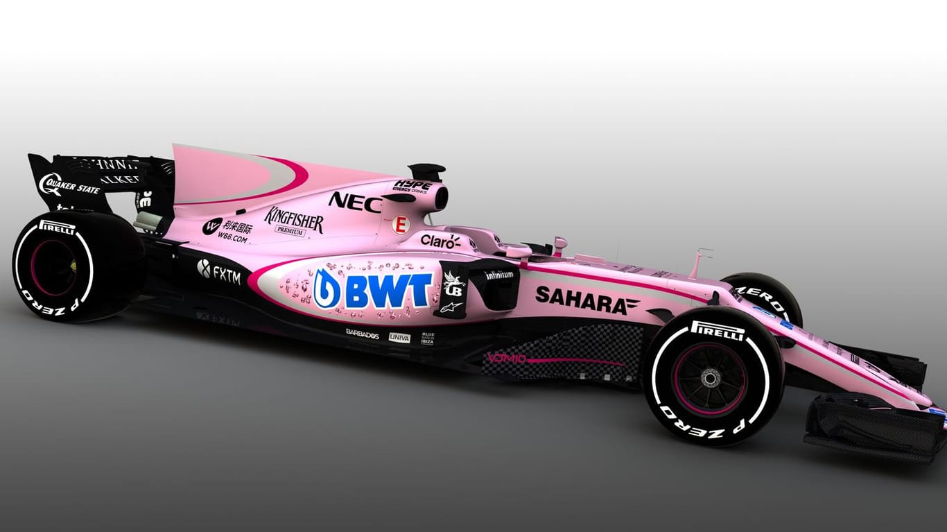 Das Formel-1-Team Force India fährt in der Saison 2017 in pink.