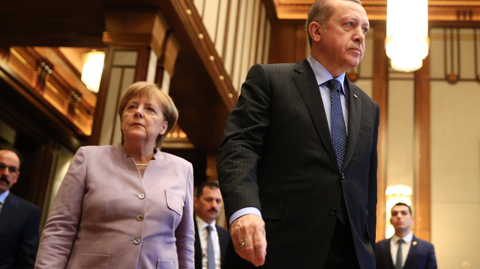 Angela Merkel und Recep Tayyip Erdogan bei einem Treffen in Ankara im Februar.