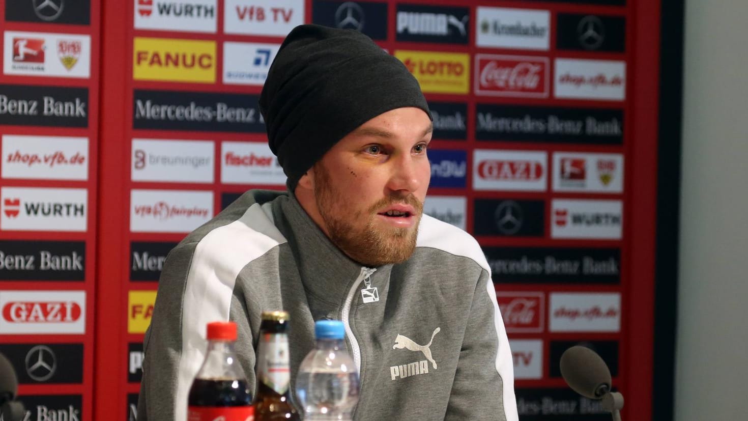 Kevin Großkreutz während seiner Abschieds-PK beim VfB Stuttgart.