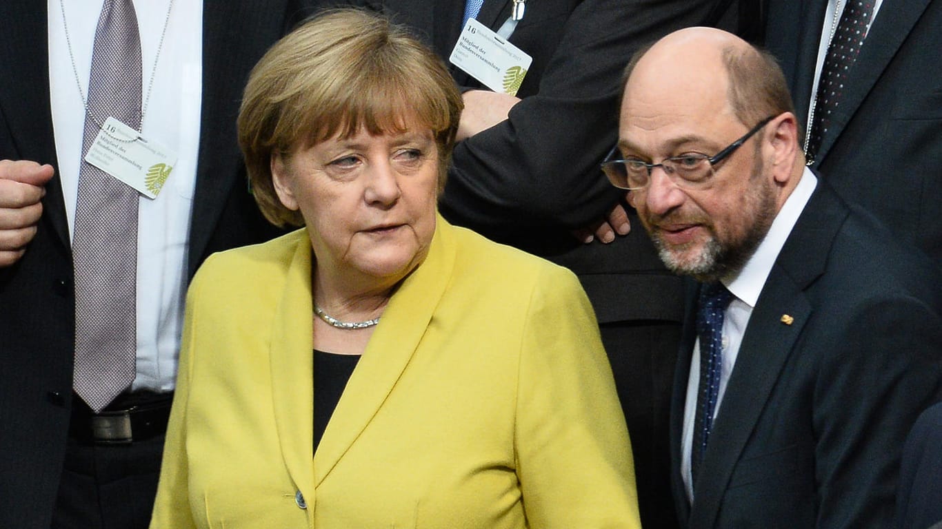 Bundeskanzlerin Angela Merkel und SPD-Kanzlerkandidat Martin Schulz.