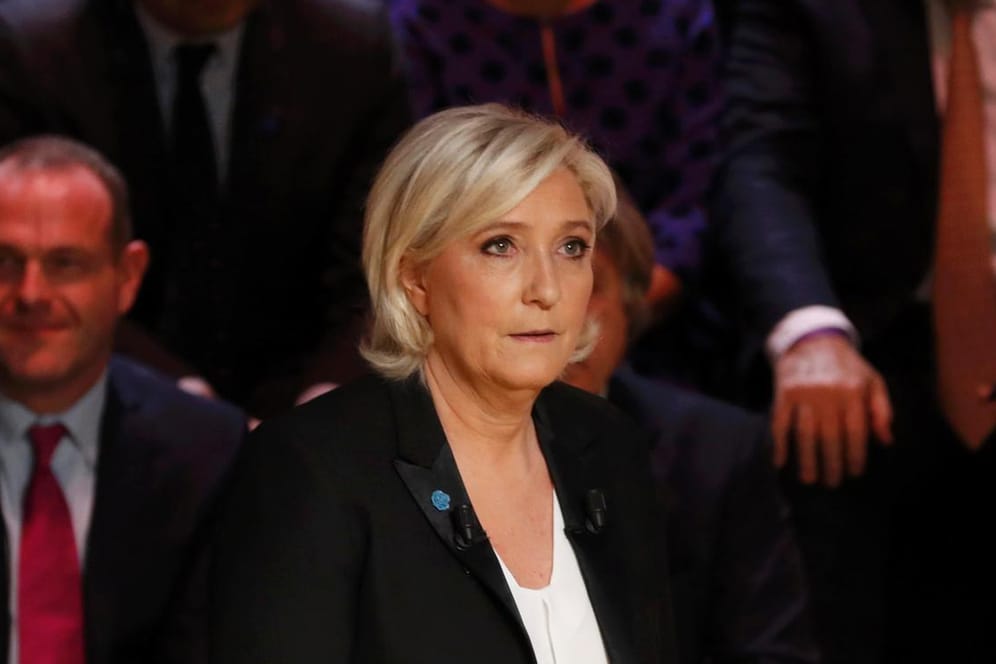 Zahlreiche Angriffe: Marine Le Pen bei der TV-Debatte.