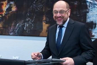 Der neue SPD-Vorsitzende und Kanzlerkandidat Martin Schulz bei der Fraktionssitzung der SPD.