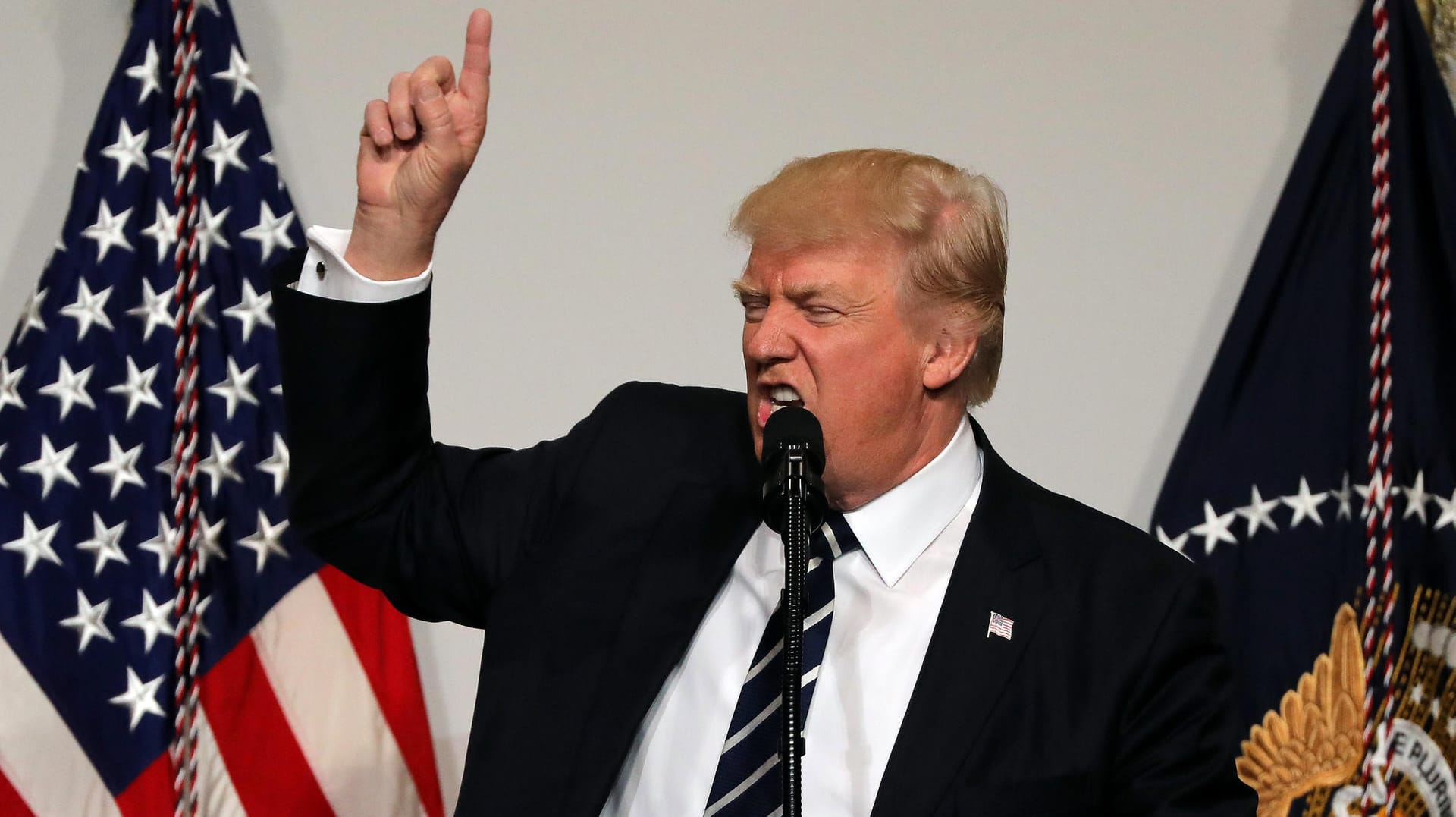 US-Präsident Donald Trump bei einem Fundraising-Abendessen der Republikaner der Kongresskammer in Washington. US-Präsident Donald Trump bei einem Fundraising-Abendessen der Republikaner der Kongresskammer in Washington.
