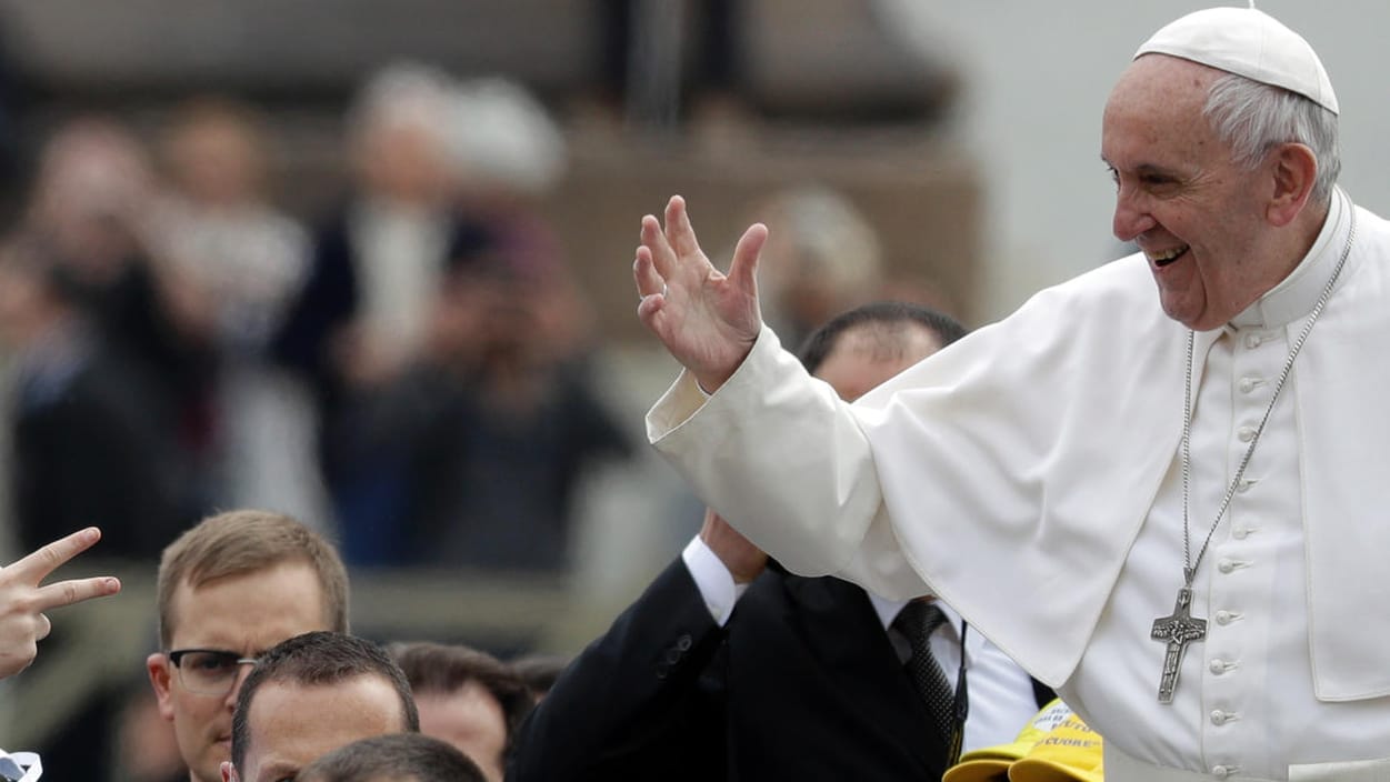 Papst Franziskus bei seiner wöchentlichen Generalaudienz am 22. März 2017.