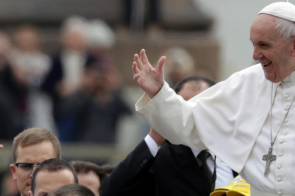 Papst Franziskus bei seiner wöchentlichen Generalaudienz am 22. März 2017.