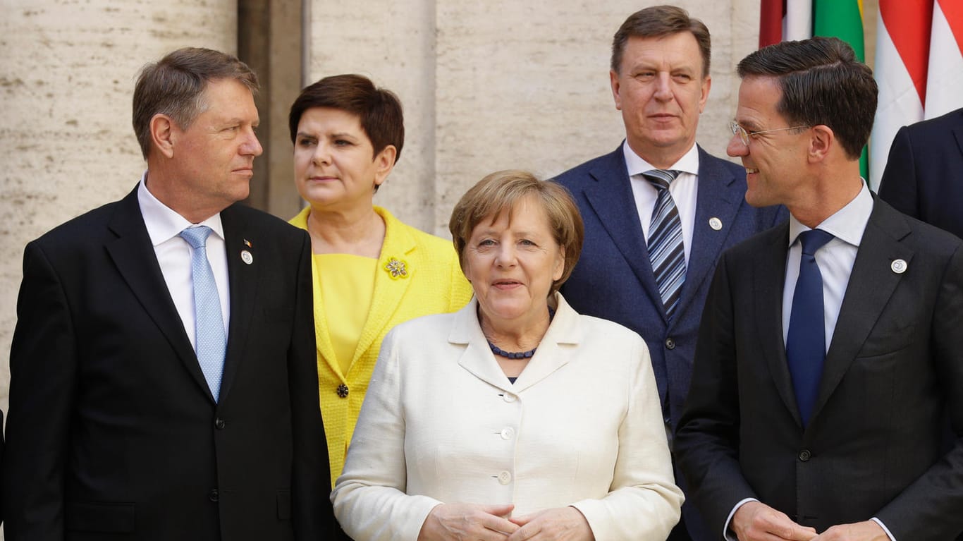 Kanzlerin Angela Merkel im Kreise ihrer europäischen Kollegen.