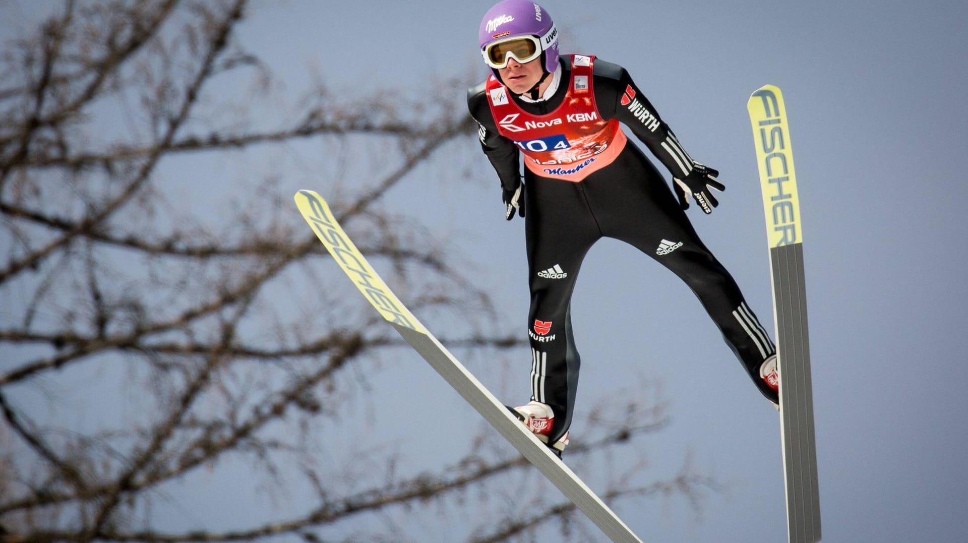 Perfekte Flughaltung: Andreas Wellinger flog in Planica auf den 2. Platz.