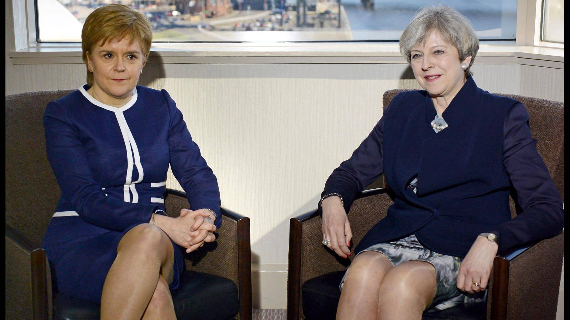 Unabhängigkeits-Referendum Schottlang: Theresa May trifft die schottische Prime Minister Nicola Sturgeo in Glasgow Unabhängigkeits-Referendum Schottlang: Theresa May trifft die schottische Prime Minister Nicola Sturgeo in Glasgow