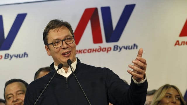 Vucic, nachdem er sich zum Sieger der Präsidentenwahl erklärt hat.