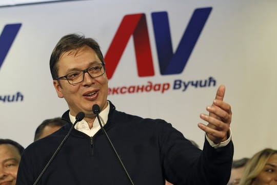 Vucic, nachdem er sich zum Sieger der Präsidentenwahl erklärt hat.