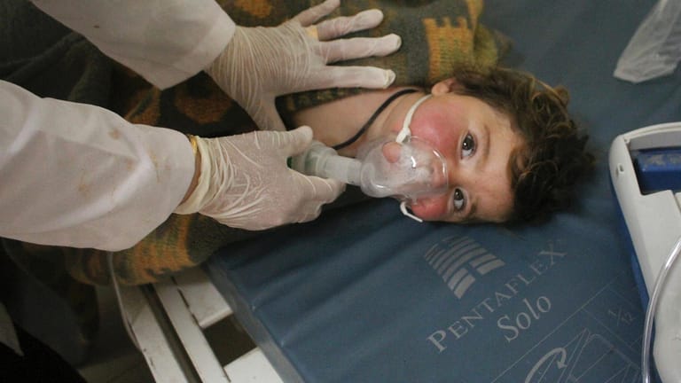 Elf Kinder sollen bei dem Giftgasangriff in Syrien ums Leben gekommen sein.