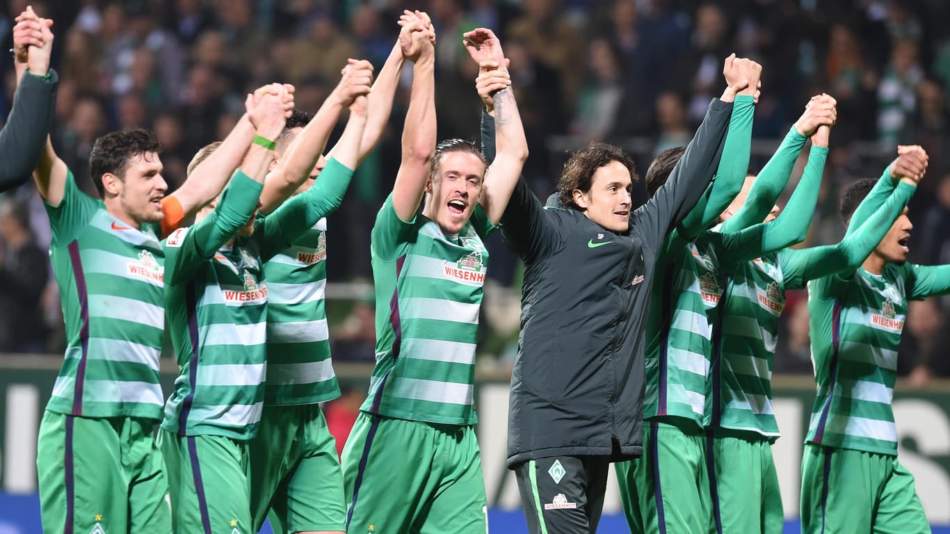 Der sechste Sieg im siebten Spiel: Werder hat allen Grund zum Jubeln.