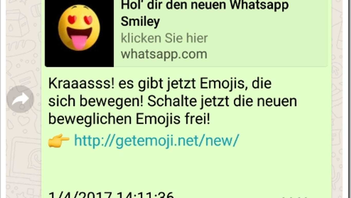 WhatsApp Nachricht - nicht anklicken!
