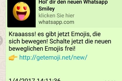 WhatsApp Nachricht - nicht anklicken!