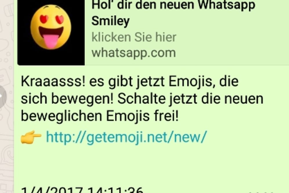 WhatsApp Nachricht - nicht anklicken!