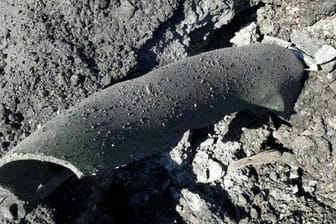 Überreste einer Granate die möglicherweise Giftgas enthielt.