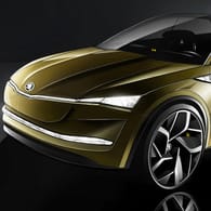 Der Škoda Vision E soll rein elektrisch bis zu 500 Kilometer weit kommen.