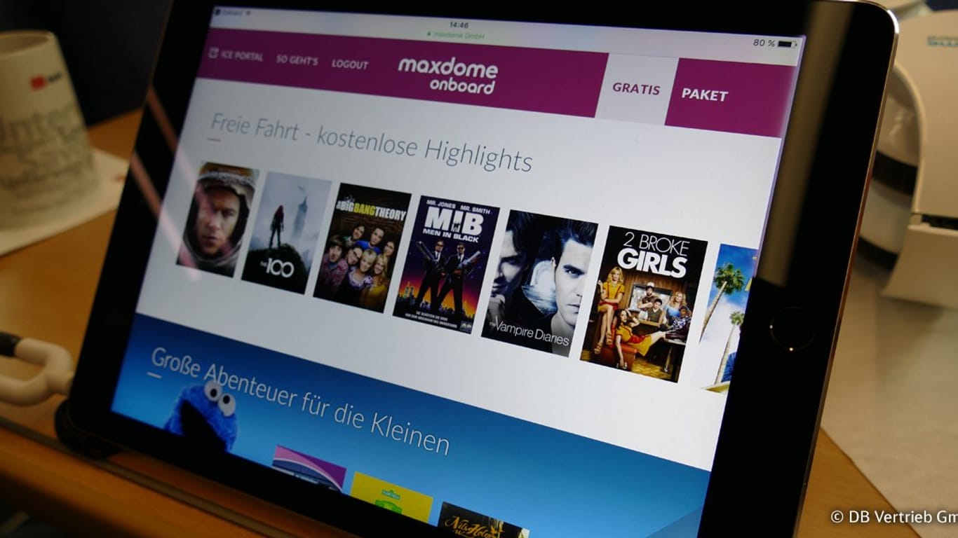 Mit der App Maxdome Onboard können Sie ausgewählte Filme im ICE kostenlos betrachten
