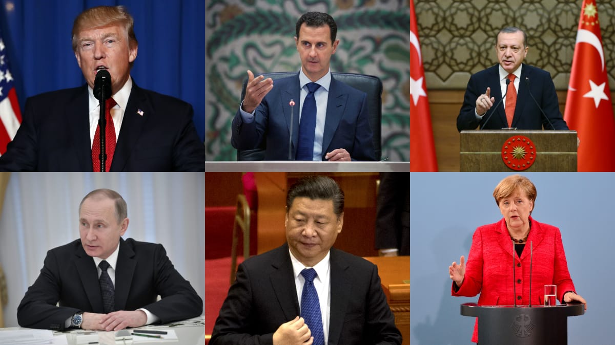 Verschiedene Staats- und Regierungschefs reagierten auf den US-Luftangriff in Syrien. Verschiedene Staats- und Regierungschefs reagierten auf den US-Luftangriff in Syrien.