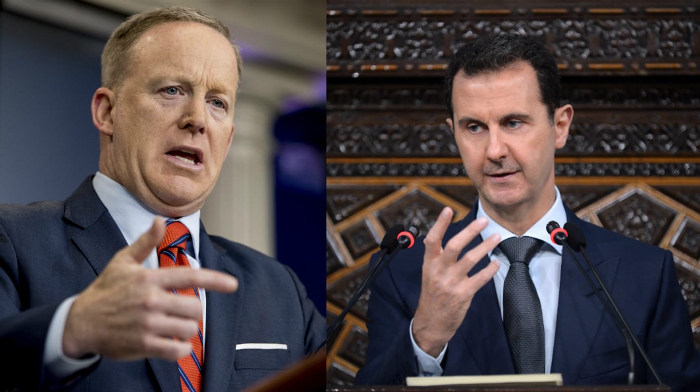 Trump-Sprecher blamiert sich mit einem Vergleich zwischen Hitler und Assad.