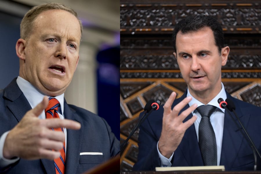 Trump-Sprecher blamiert sich mit einem Vergleich zwischen Hitler und Assad.