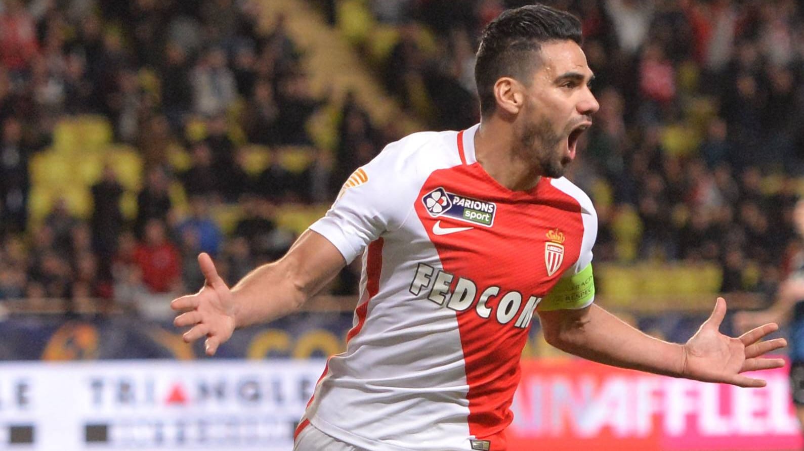 Radamel Falcao bejubelt eines seiner 26 Saisontore für Monaco gegen Nancy.