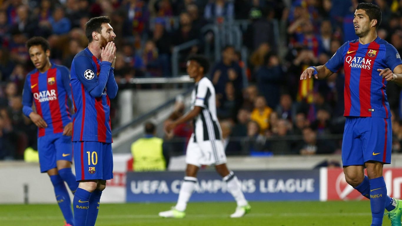 Messi (m.) und der FC Barcelona wirken ideenlos gegen Juve.