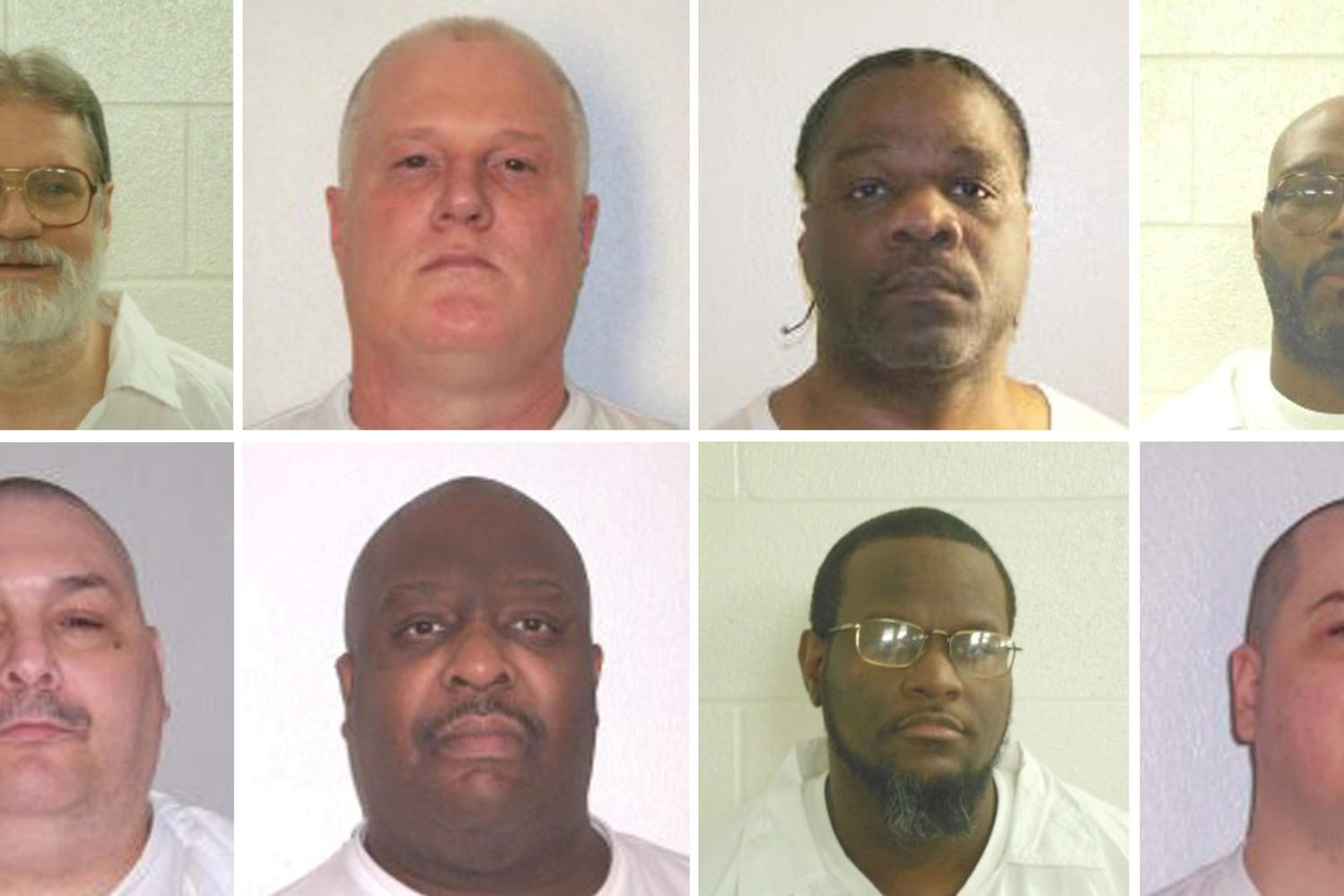 Hinrichtungs-Kandidaten, darunter Jack Jones (unten, 1. v. l.), Marcel Williams (unten, 2. v. l.) und Ledell Lee (oben, 3. v. l.).