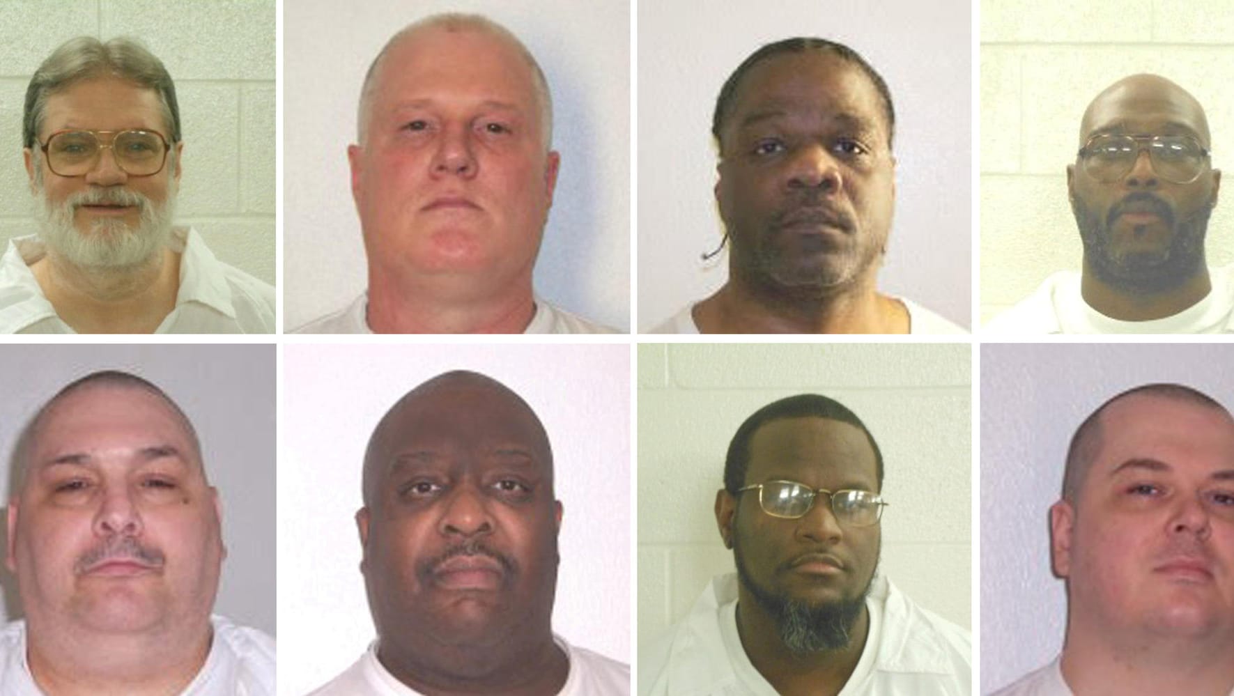 Hinrichtungs-Kandidaten, darunter Jack Jones (unten, 1. v. l.), Marcel Williams (unten, 2. v. l.) und Ledell Lee (oben, 3. v. l.). Hinrichtungs-Kandidaten, darunter Jack Jones (unten, 1. v. l.), Marcel Williams (unten, 2. v. l.) und Ledell Lee (oben, 3. v. l.).