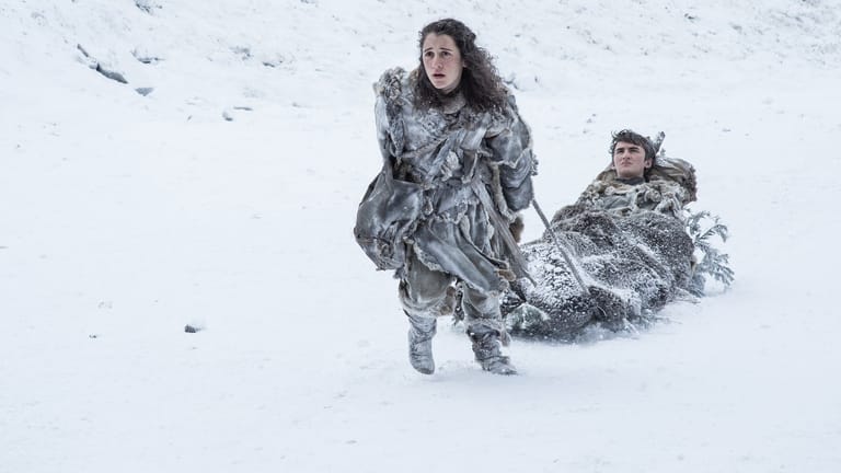 Ellie Kendrick und Isaac Hempstead Wright als Meera Reet und Brandon Stark - "Game of Thrones"
