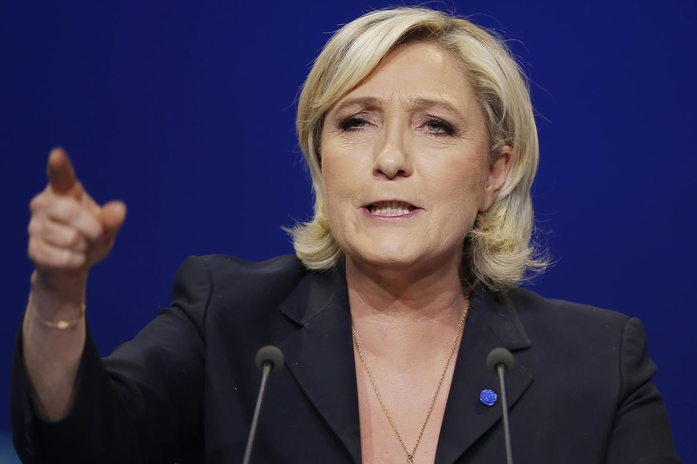 Die Präsidentschaftskandidatin des Front National, Marine Le Pen, gilt als islamkritisch und möchte Frankreich aus der EU führen.