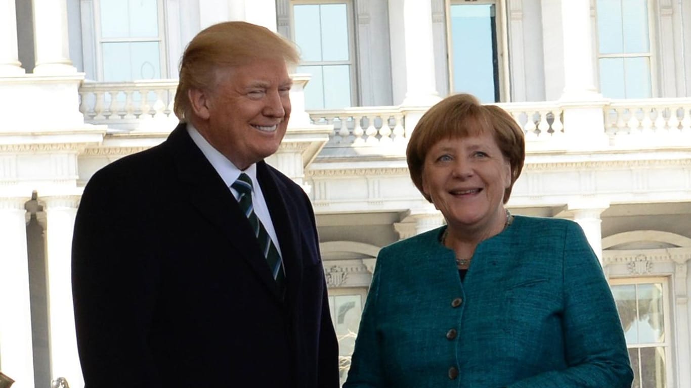 Donald Trump bei seinem Treffen mit Angela Merkel am 17. März in Washington.